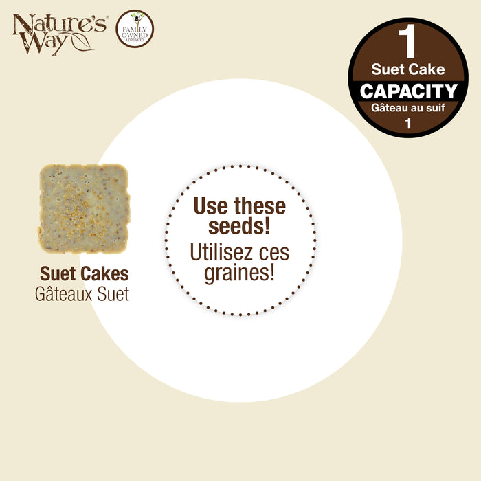 Suet cake packaging with 'Nature's Way' branding and text in French.