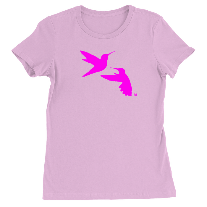 Bella + Canvas Women's Fit Cut Hummingbird Pair Silhouette Graphic T-Shirt