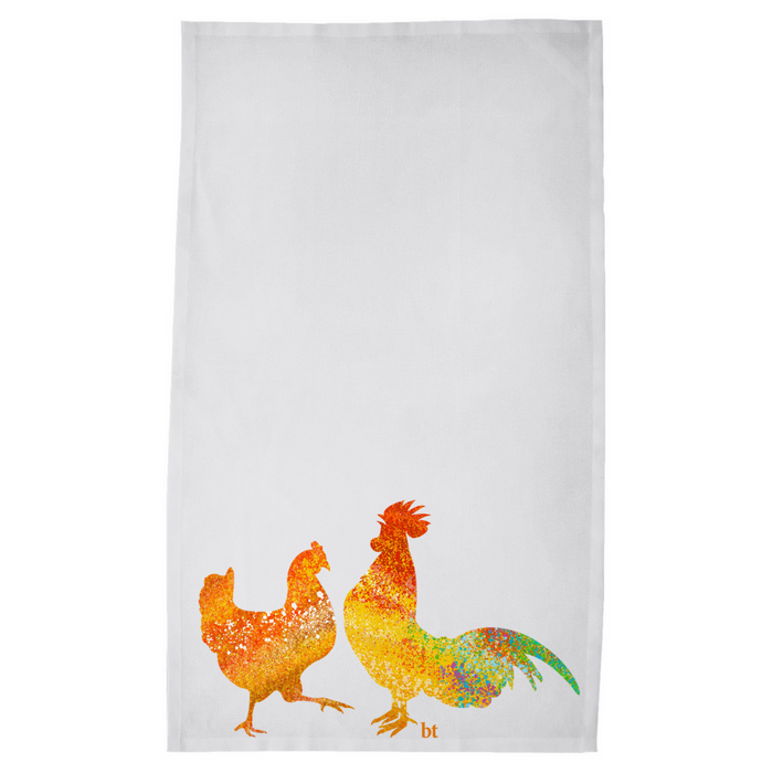 Couple of Chickens Kitchen Tea Towel