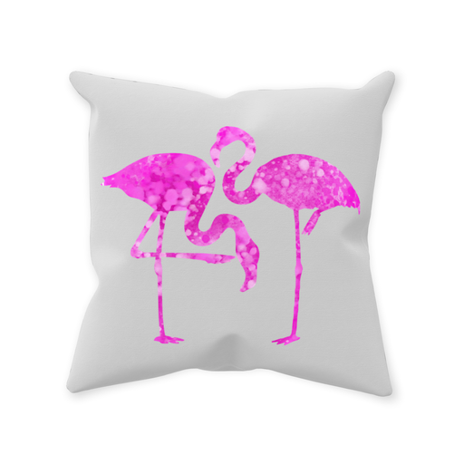 Throw Pillow Poly Fiber Double-Sided Flamingos in Love Design 14 IN