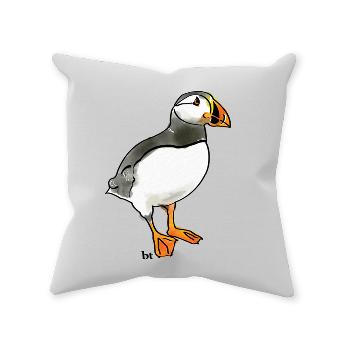 Throw Pillow Poly Double-Sided Coloring Book Puffin Design 14 IN