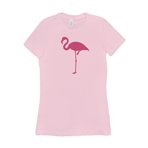 Bella + Canvas Women's Fit Cut Standing Flamingo Silhouette Graphic T-Shirt