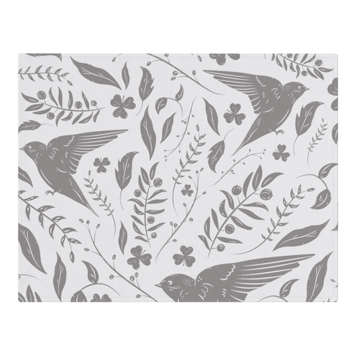 Birds And Bloom Gray Boho Woven Placemat 18 IN X 14 IN