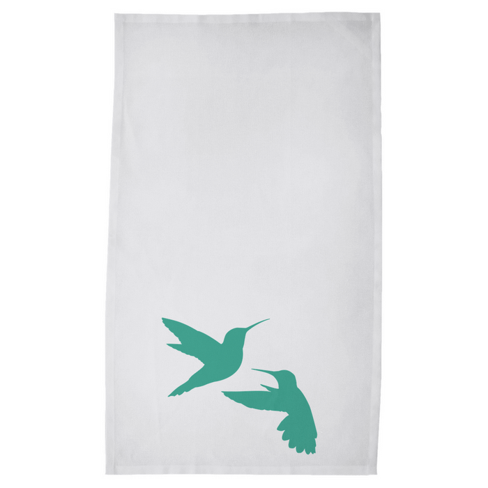 Kitchen Tea Towel Hummingbird Pair Silhouette Design
