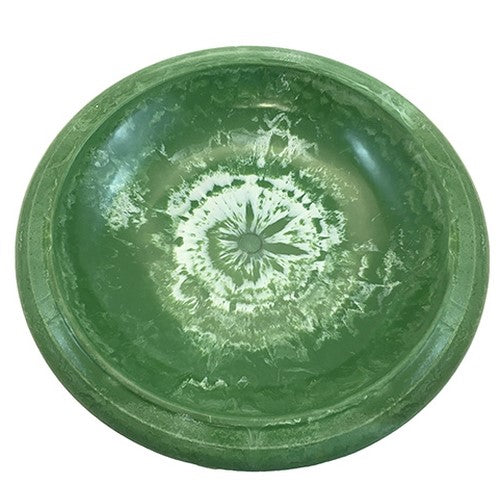 Kale Green Gloss Fiber Bird Bowl And Rim 20 IN