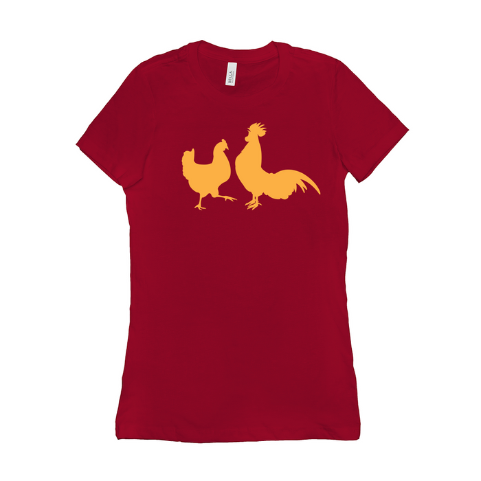 Bella + Canvas Women's Fit Cut Couple of Chickens Silhouette Graphic T-Shirt