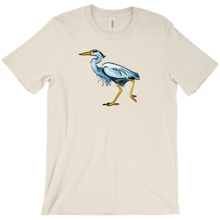 Bella + Canvas Men's Blue Heron Coloring Book Graphic T-Shirt