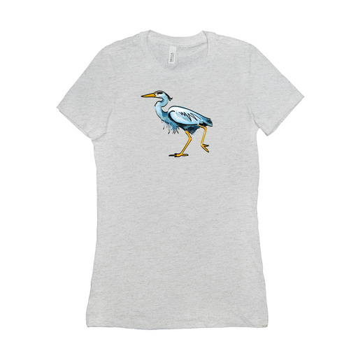 Bella + Canvas Women's Fit Cut Blue Heron Coloring Book Graphic T-Shirt