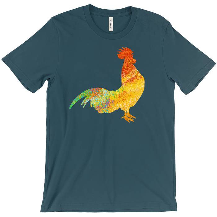 Bella + Canvas Men's Crowing Rooster Spatter Graphic T-Shirt