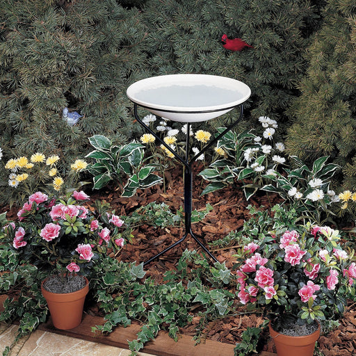 Non Heated Classic Bird Bath with Metal Stand 19 IN 