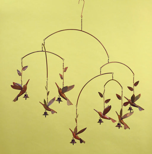 Flamed Hummingbird Mobile Individually Handcrafted 37 IN x 6.5 IN x 21 IN