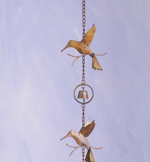 Flamed Hanging Hummingbird and Bells Ornament 5 IN x 2 IN x 48 IN