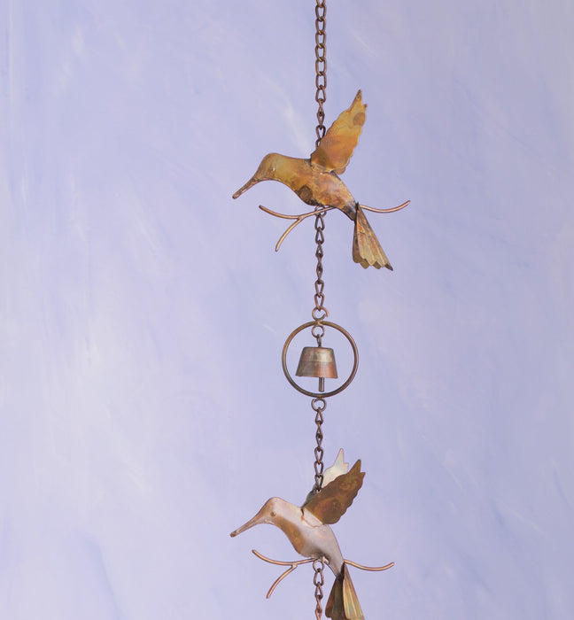 5 IN x 2 IN x 48 IN Flamed Hanging Hummingbird and Bells Ornament