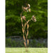 Aged Copper Flamed Floral Hummingbird Stake 14 IN x 7 INx 41 IN