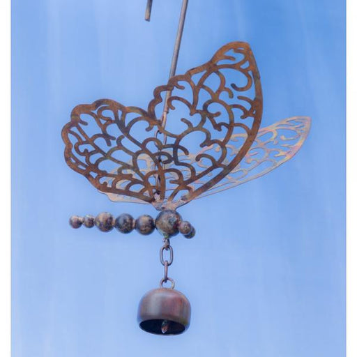 Butterfly with Bell Flamed Finish Hanging Art