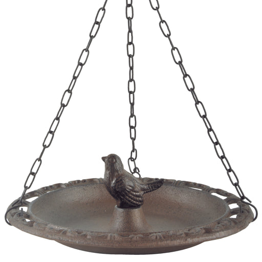 Metal Hanging Birdbath Aged Cast Iron 6.3 IN x 3 IN