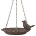 Metal Hanging Birdbath Aged Antique Brown 6.3 IN x 3 IN