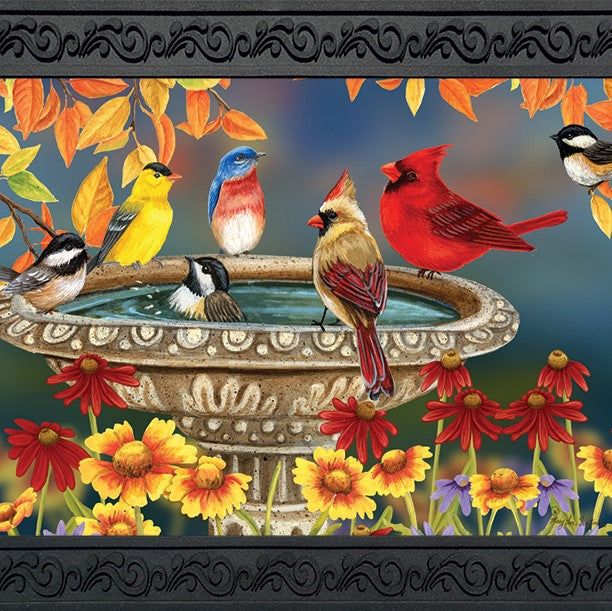 Fall Birdbath Doormat 18 IN x 30 IN 