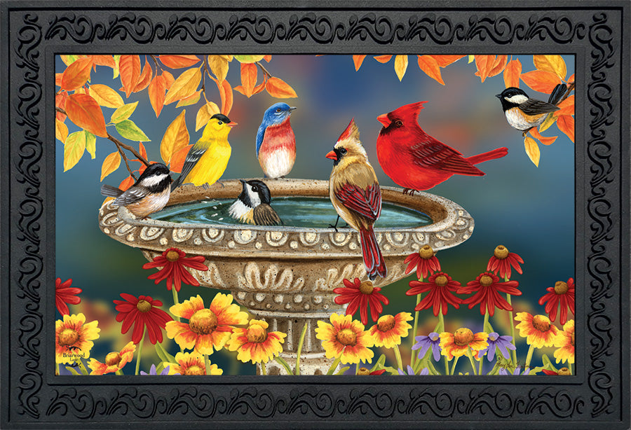 Fall Birdbath Doormat 18 IN x 30 IN