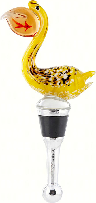 5.25 IN Hand Made Pelican Glass Bottle Stopper