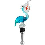 Handmade Blown Glass Pelican Coastal Collection Bottle Stopper