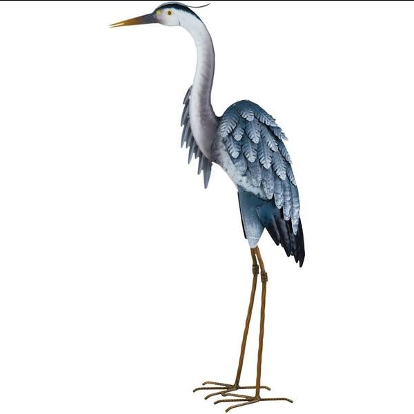 Hand Crafted Blue Heron Up Statue 27.3 IN x 13 IN x 6.5 IN