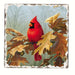 Cardinal in Autumn Single Tumbled Tile Coaster 4 IN