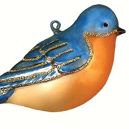 Bluebird Ornament Hand Blown Glass 4 IN
