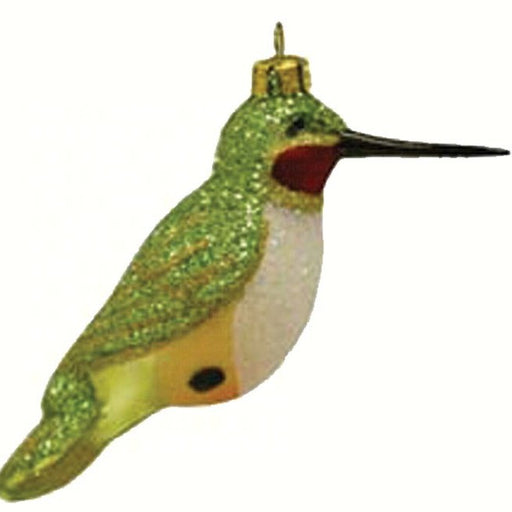 Hummingbird Ornament Hand Blown Glass 3.5 IN