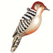 Red Bellied Woodpecker Ornament Hand Blown Glass 4.75 IN