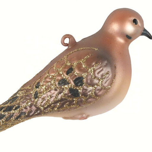 Hand Blown Glass Mourning Dove Ornament 5 IN 