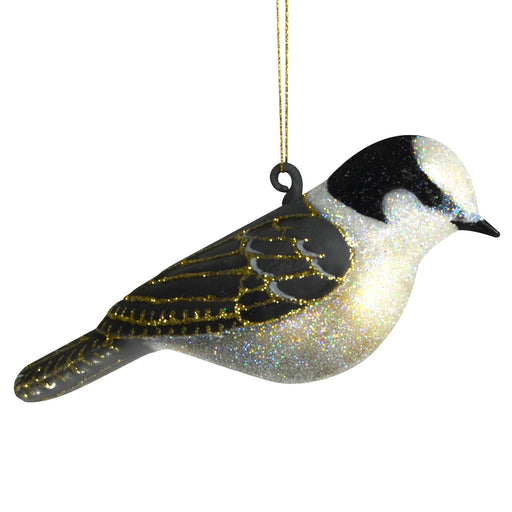 Gray Jay Ornament Hand Blown Glass 4.5 IN