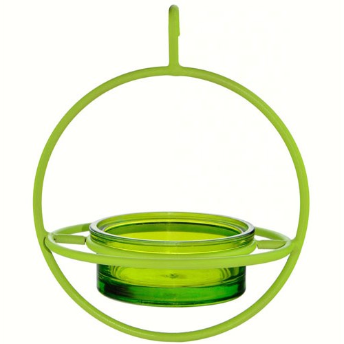 7.25 IN Lime Hanging Sphere Bird Feeder with Perch