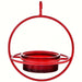 Red Hanging Sphere Bird Feeder with Perch