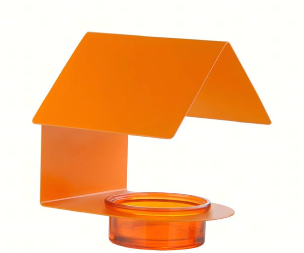 6 IN Orange Fence Post Cottage Bird Feeder