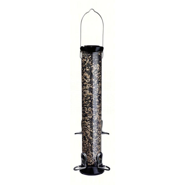 2.75 IN x 18 IN Onyx 4 port Sunflower And Mixed Seed Tube Feeder With Removable Base