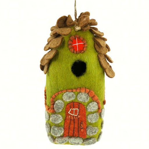 Handcrafted Forest House Felt Birdhouse 9 IN