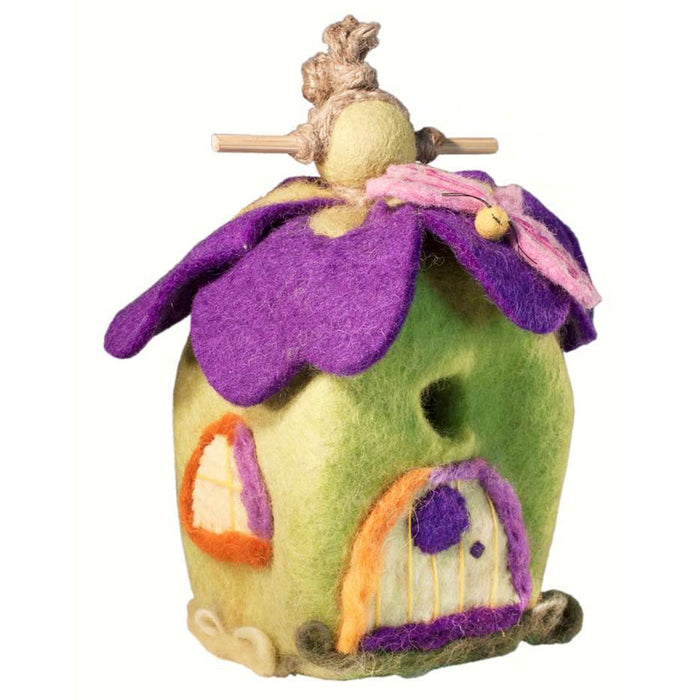 Handcrafted Pixie House Felt Birdhouse 9 IN 