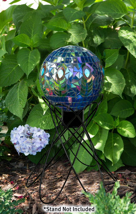 Translucent Peacock Mosaic  Garden Globe 10 IN