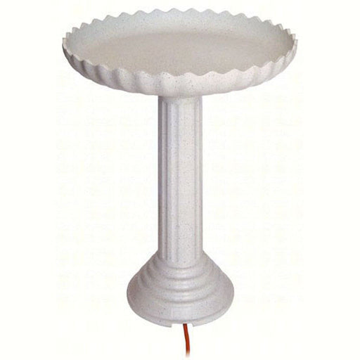 Scalloped Pedestal Birdbath with 120 W Built In Heater