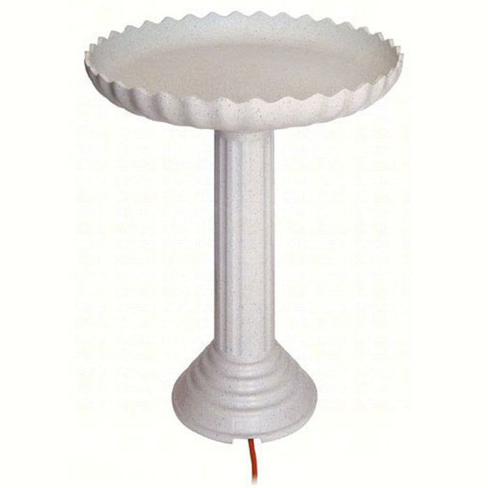 Scalloped Pedestal Birdbath with 120 W Built In Heater