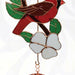 Hand Crafted Stained Glass Cardinal Wind Chime 20 IN