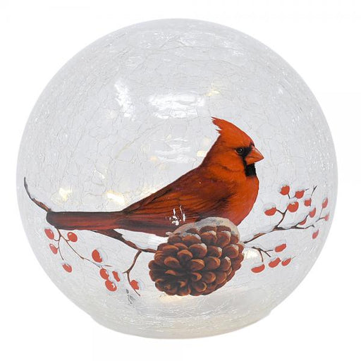 Cardinal Crackle Glass LED Globe 6 IN