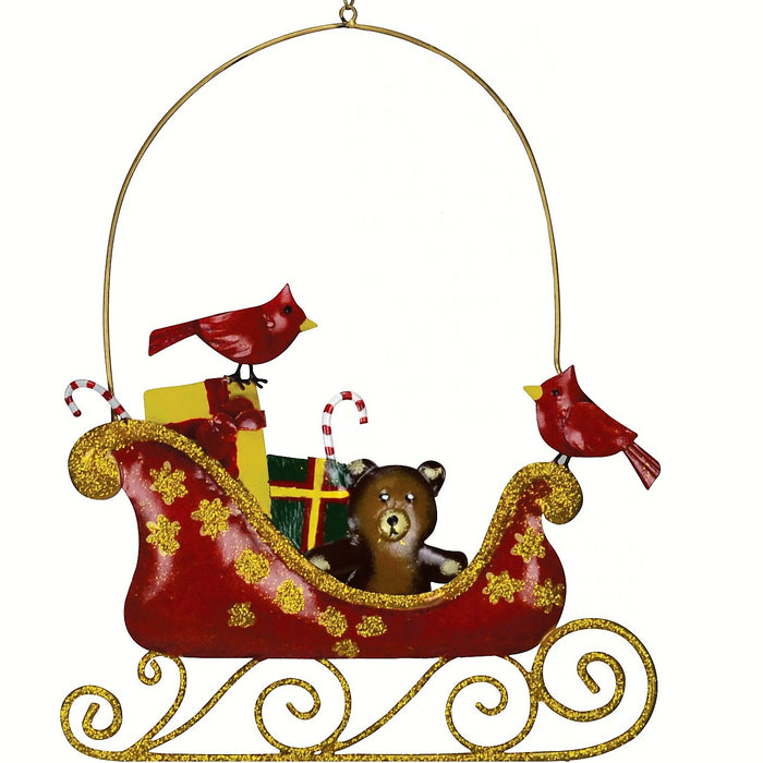 Cardinals on a Sleigh Holiday Wall Decor 22.5 IN x 14 IN