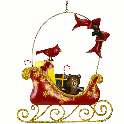 Cardinal And Bow Sleigh Holiday Wall Decor 22.5 IN x 14 IN
