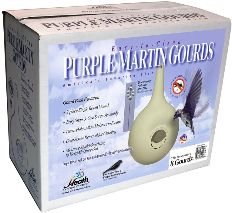 6 Pack 2 Piece Easy Clean Deluxe Purple Martin Gourd