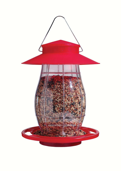 4 LB Capacity Red Lantern Decorative Bird Feeder