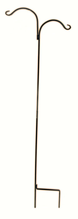 Wrought Iron Double Shepherd Hook Feeder Pole 89 IN