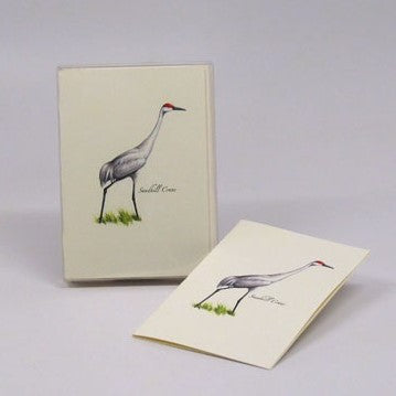 Pack of 8 Sandhill Crane Notecards