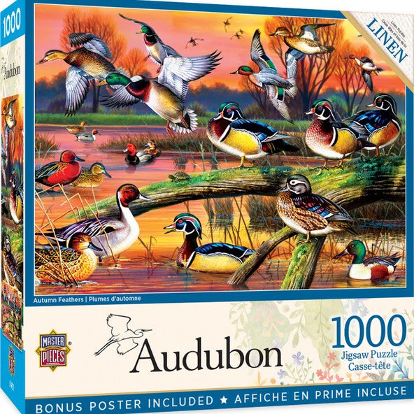 1000 Piece Audubon Autumn Feathers Puzzle